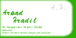 arpad hradil business card
